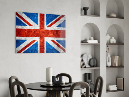 Flag of United Kingdom Rustic Stone Glass Wall Art