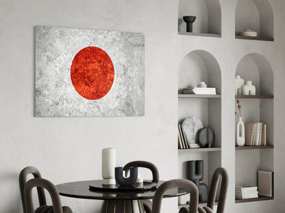 Flag of Japan Rustic Stone Glass Wall Art
