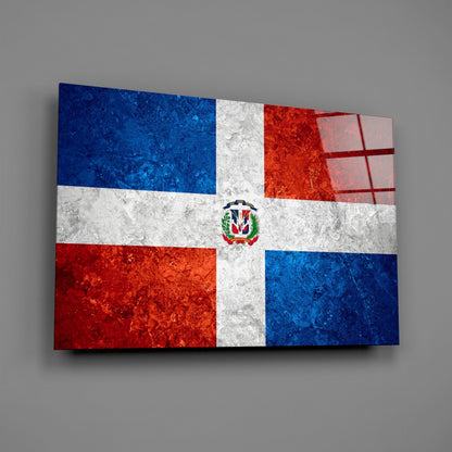 Flag of Dominican Republic Glass Wall Art