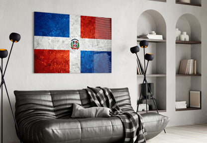 Flag of Dominican Republic Glass Wall Art