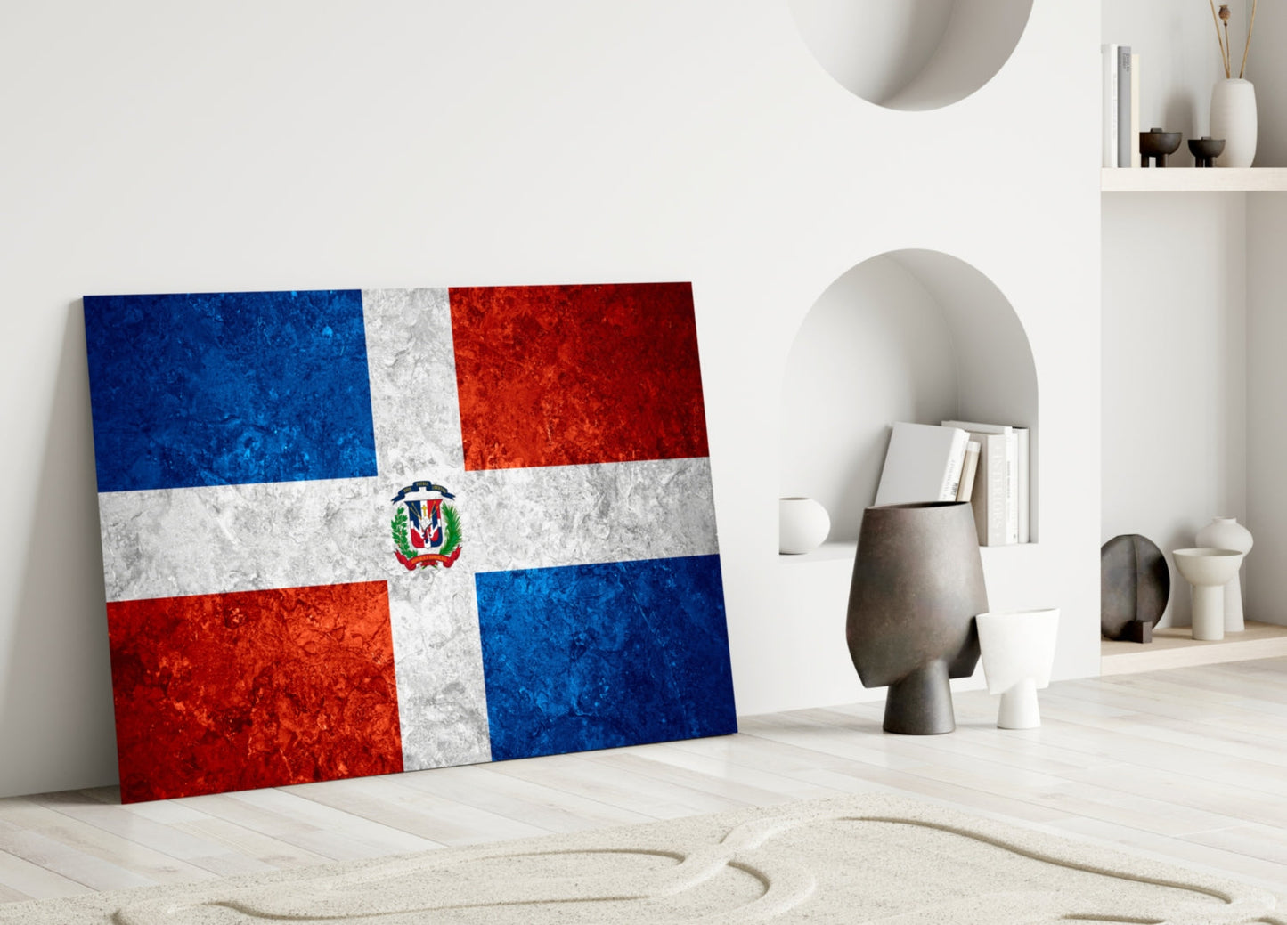Flag of Dominican Republic Glass Wall Art