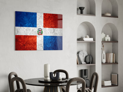 Flag of Dominican Republic Glass Wall Art