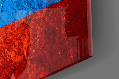 Flag of Ecuador Rustic Stone Glass Wall Art