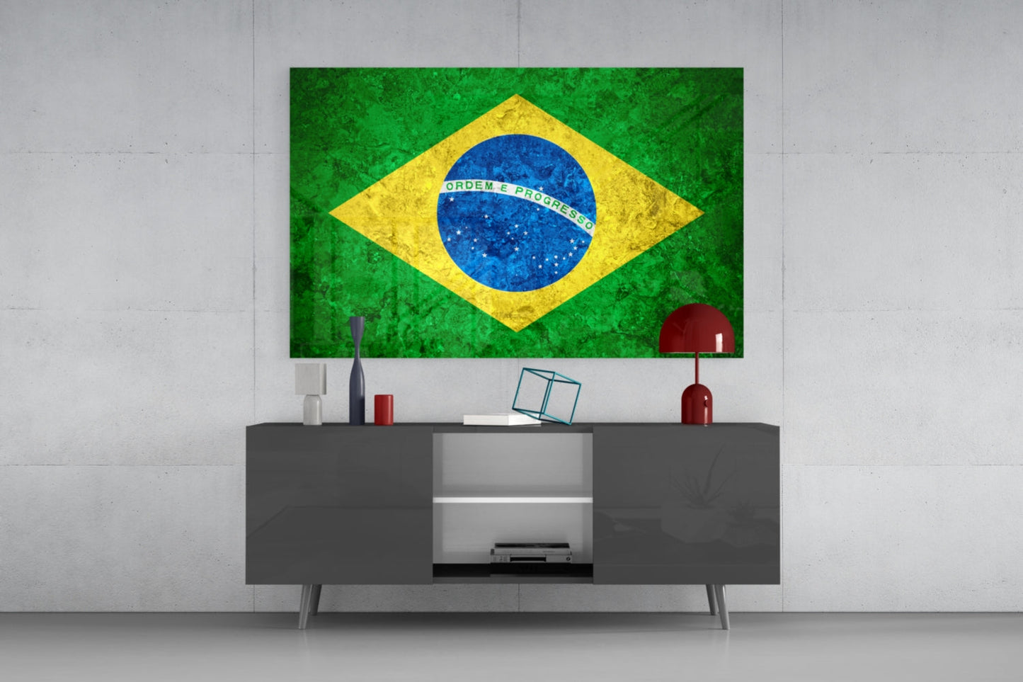 Flag of Brazil Glass Wall Art