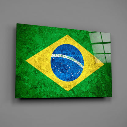 Flag of Brazil Glass Wall Art