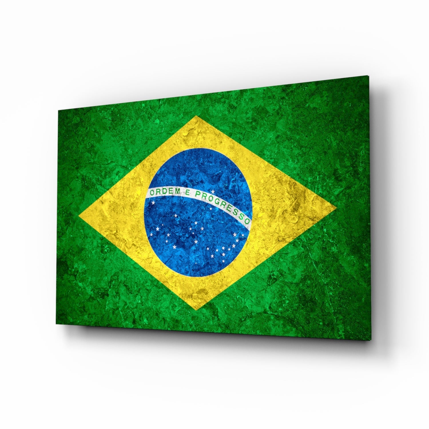Flag of Brazil glass wall art