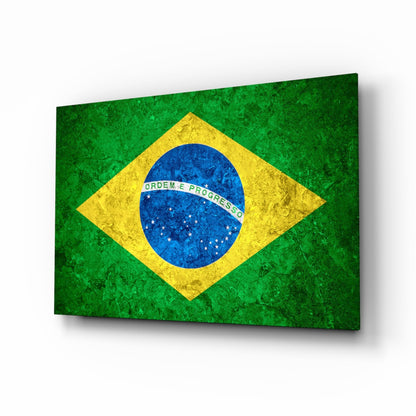 Flag of Brazil glass wall art