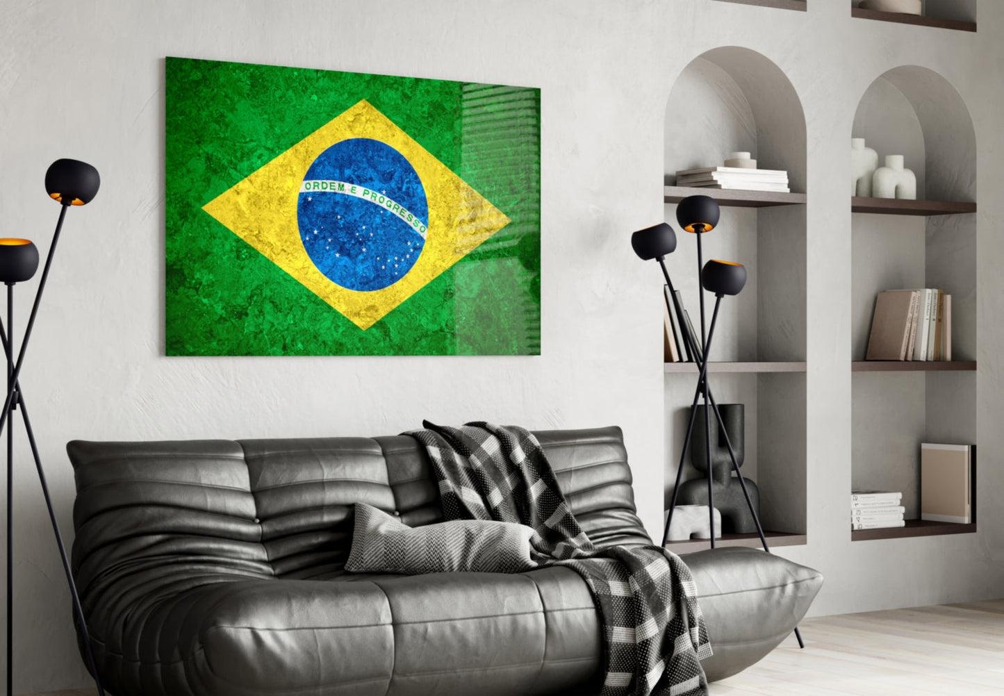 Flag of Brazil Glass Wall Art