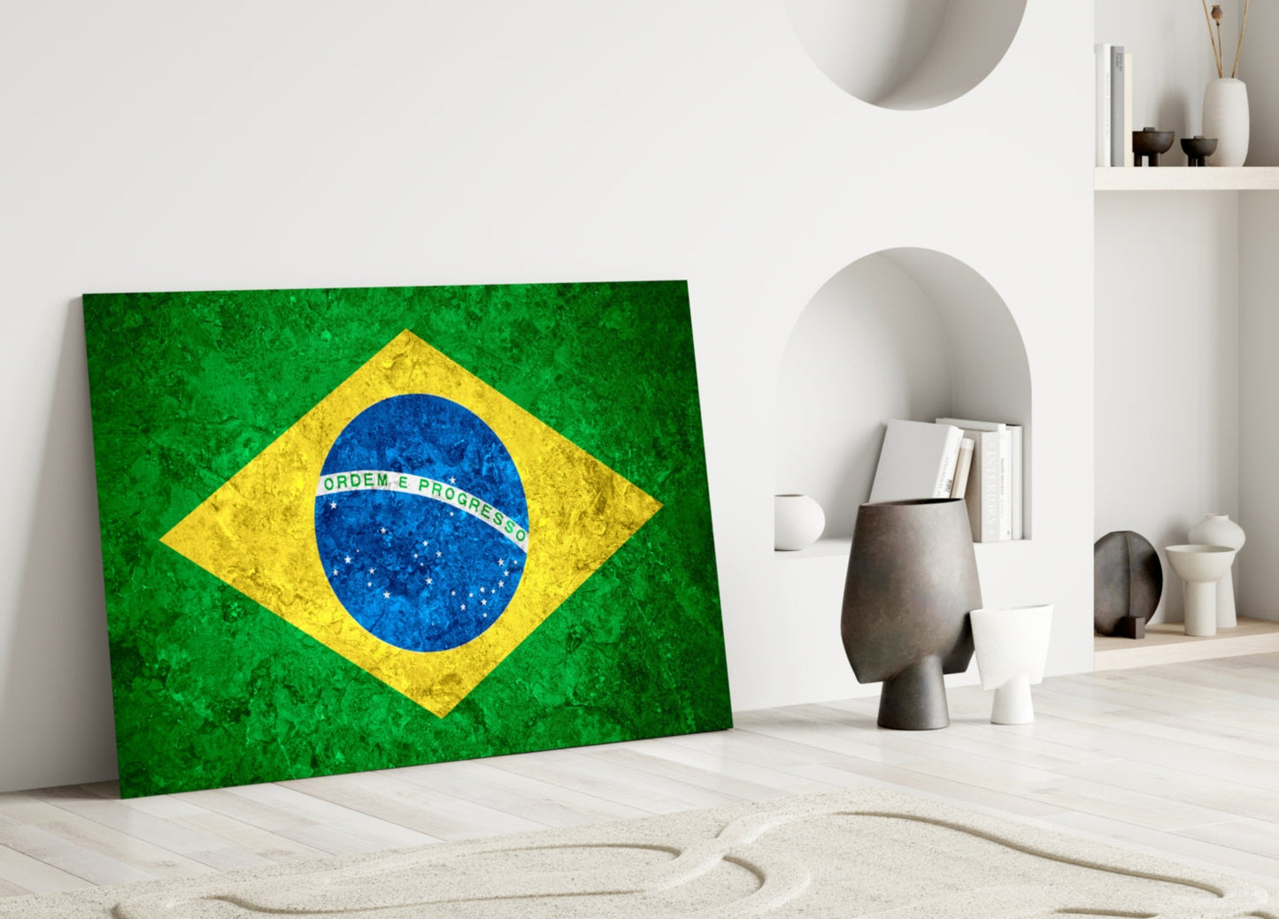 Flag of Brazil Glass Wall Art