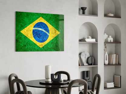 Flag of Brazil Glass Wall Art
