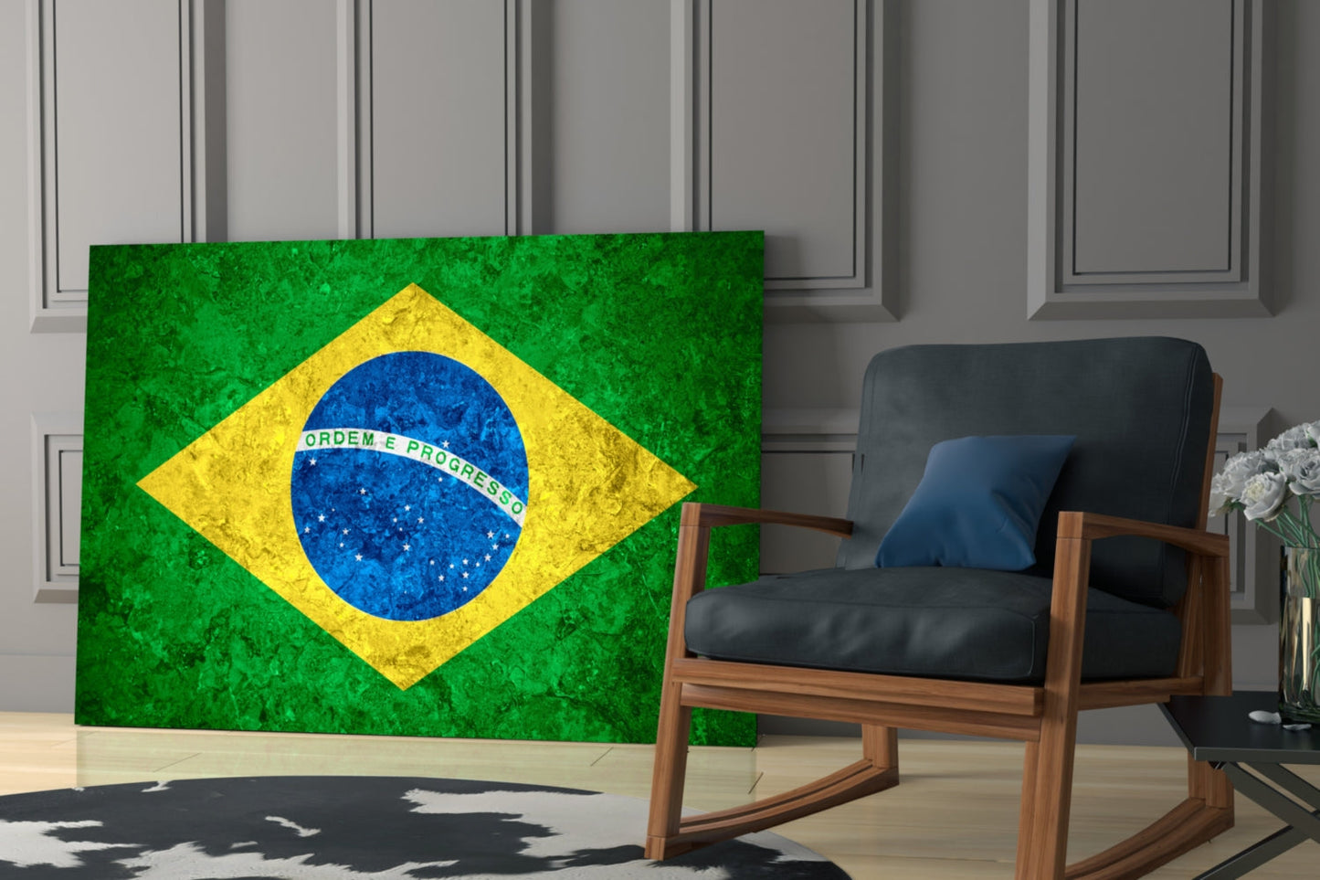 Flag of Brazil Glass Wall Art