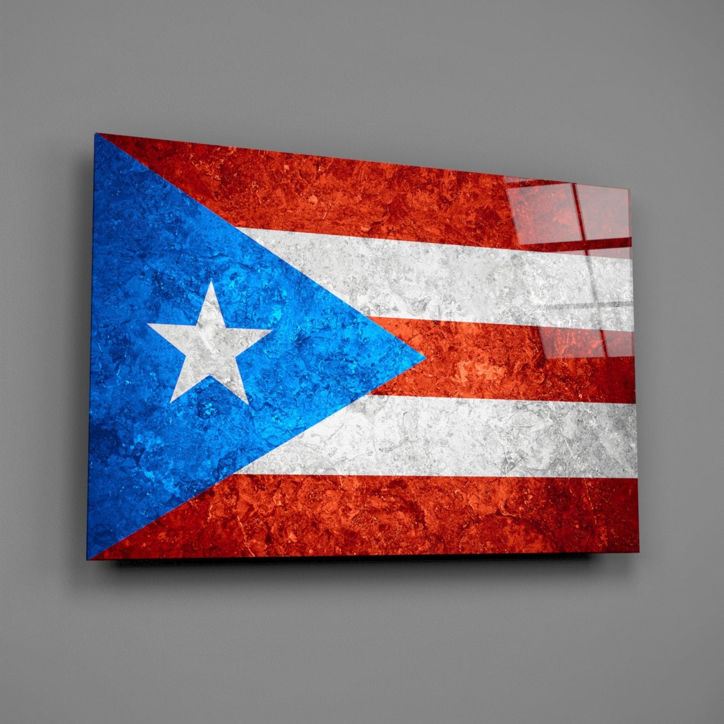 Puerto Rico Flag Glass Wall Art