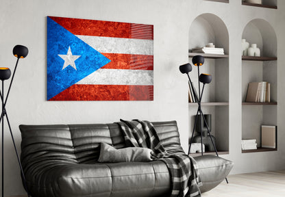 Puerto Rico Flag Glass Wall Art