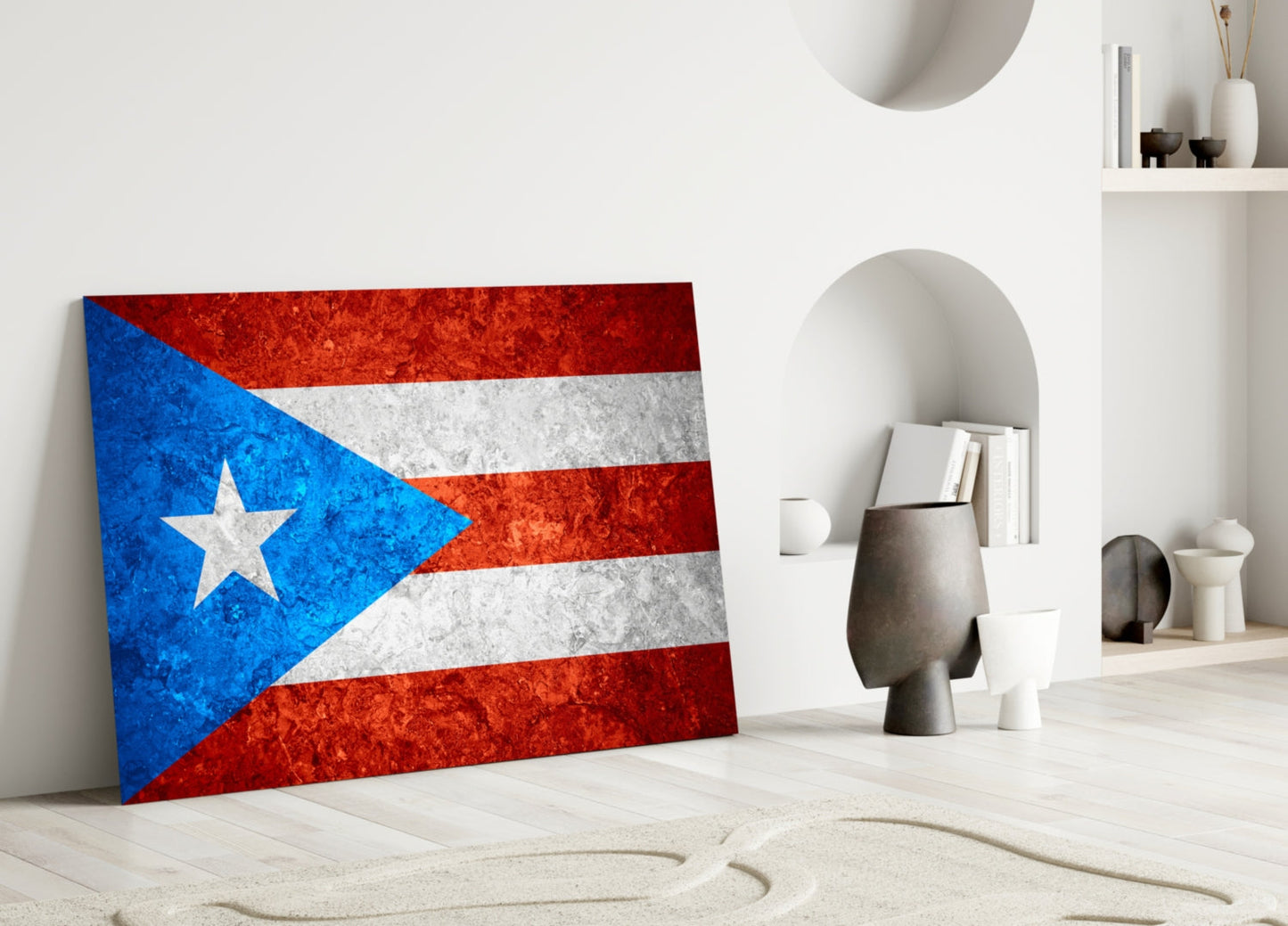 Puerto Rico Flag Glass Wall Art