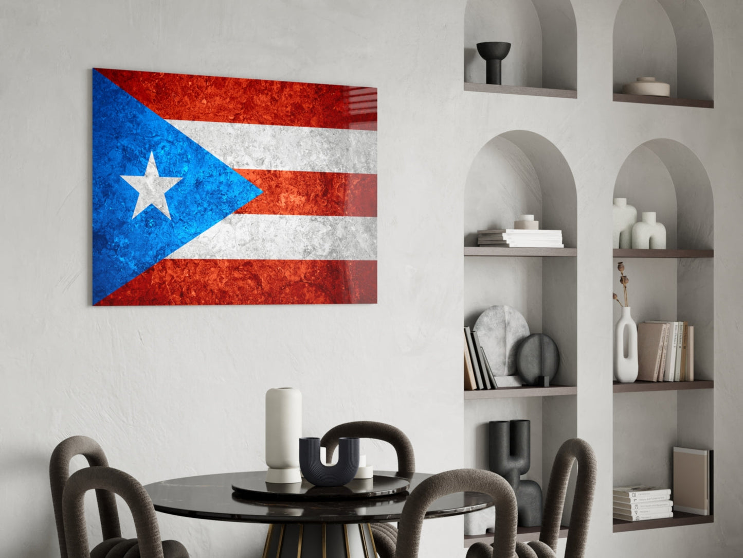 Puerto Rico Flag Glass Wall Art