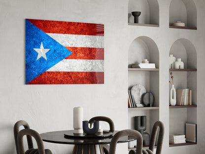 Puerto Rico Flag Glass Wall Art
