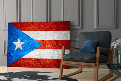 Puerto Rico Flag Glass Wall Art