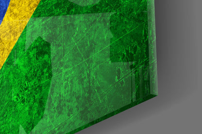 Brazil Flag Glass Wall Art