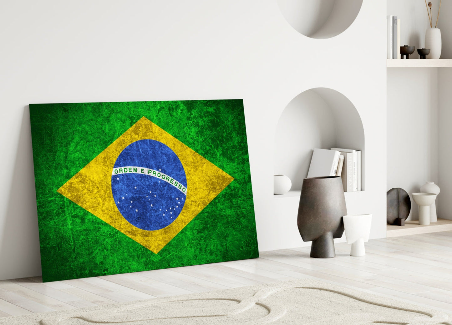 Brazil Flag Glass Wall Art