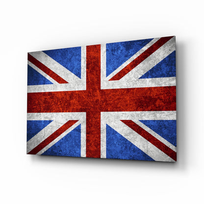 Flag of United Kingdom glass wall art, Union Jack design