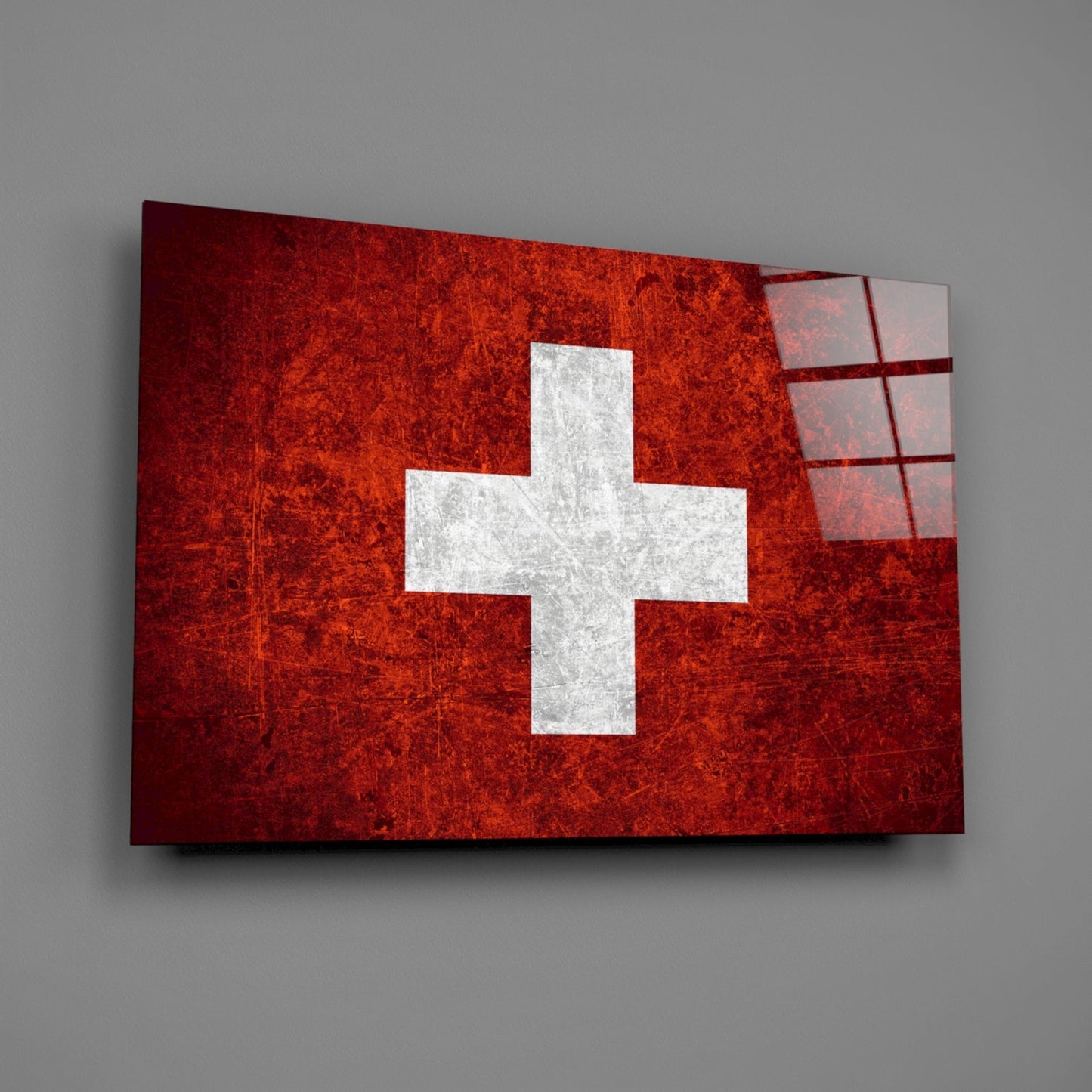 Switzerland Flag Glass Wall Art