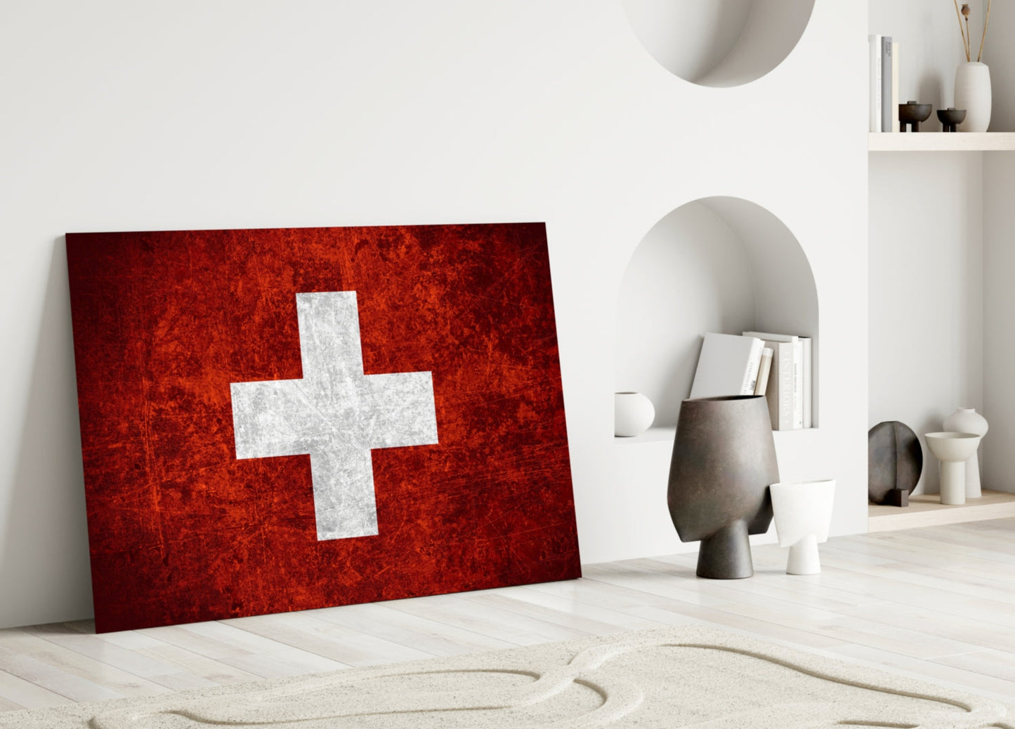 Switzerland Flag Glass Wall Art