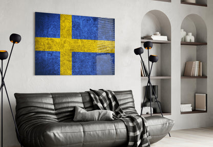 Flag of Sweden Glass Wall Art