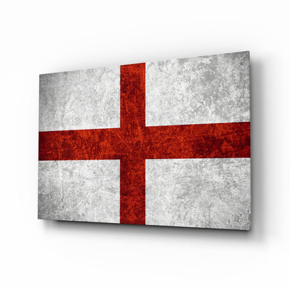 Flag of England grunge glass wall art