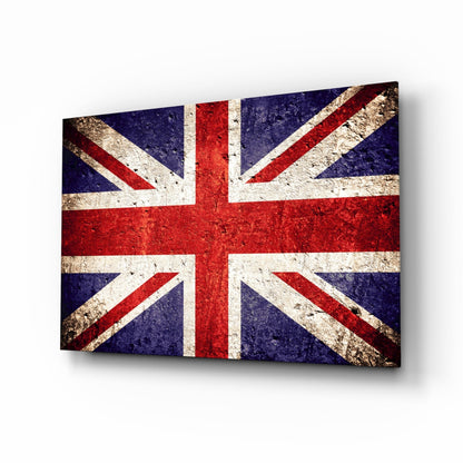 Union Jack United Kingdom flag glass wall art print