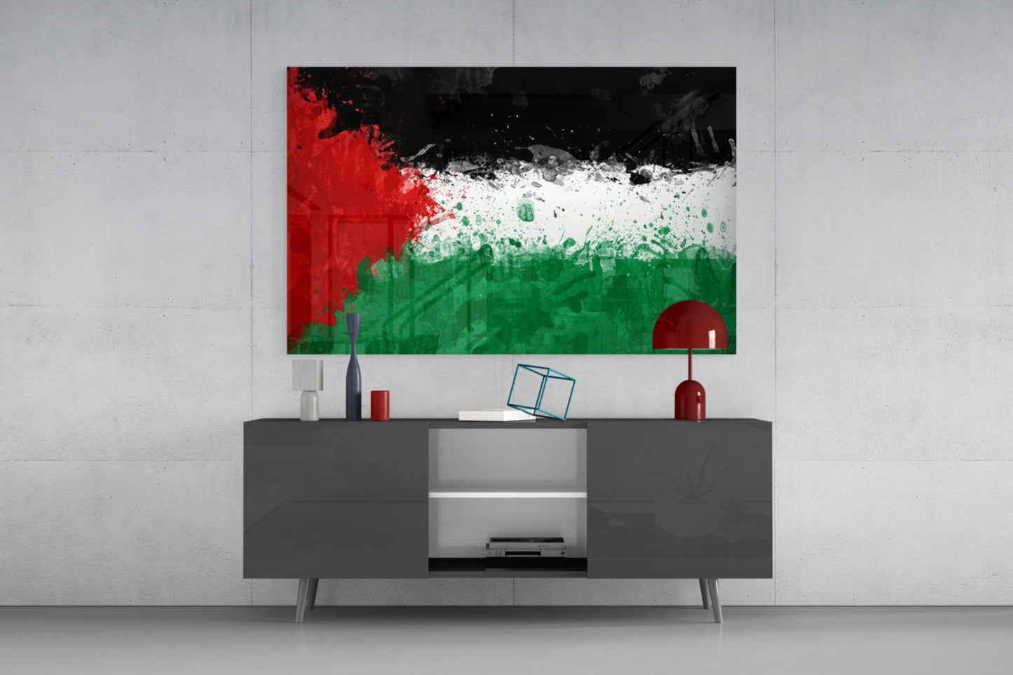 Palestinian Flag Glass Wall Art