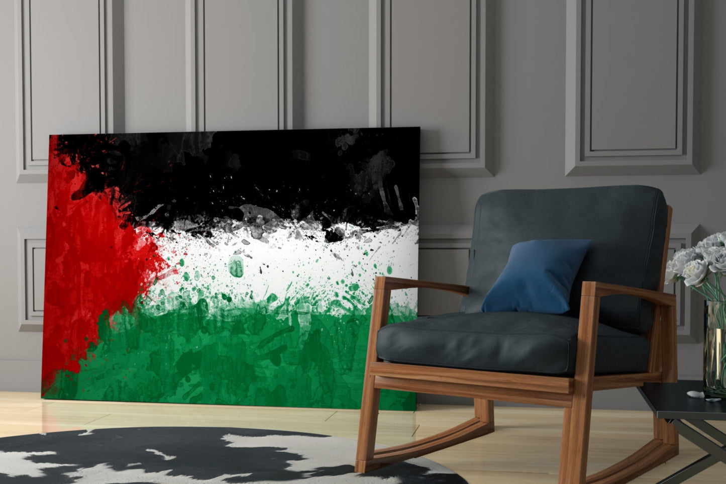 Palestinian Flag Glass Wall Art