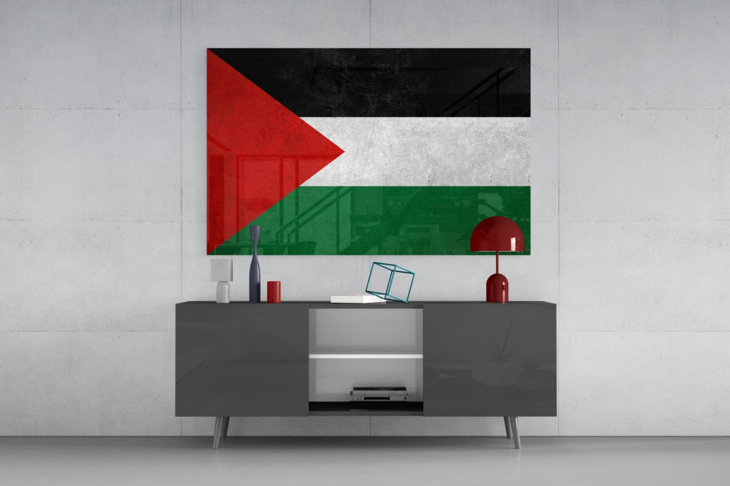 Flag of Palestine Glass Wall Art