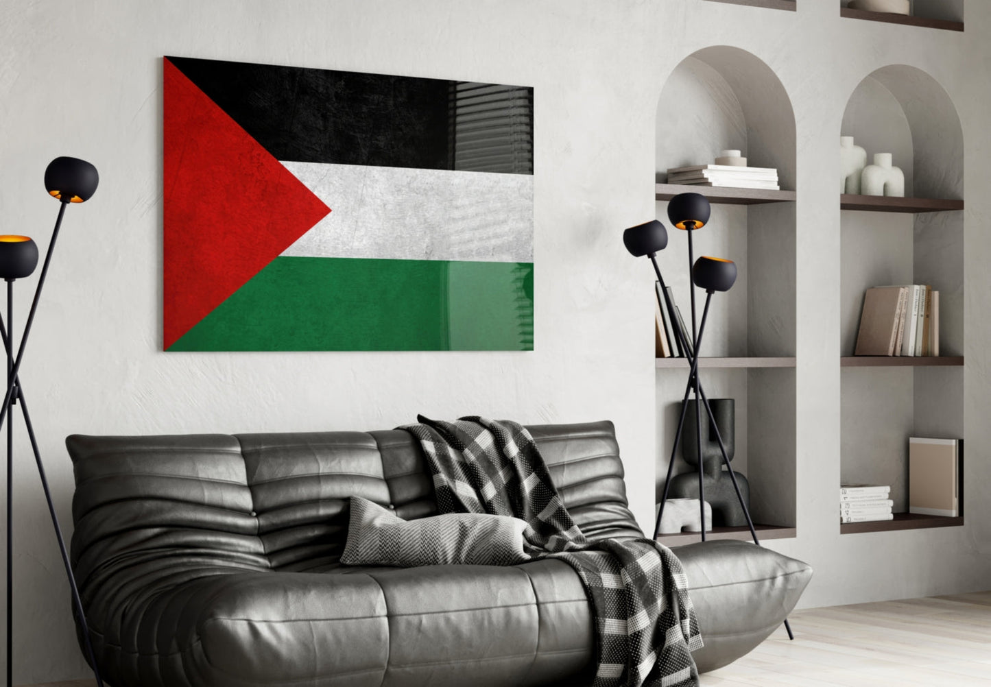 Flag of Palestine Glass Wall Art