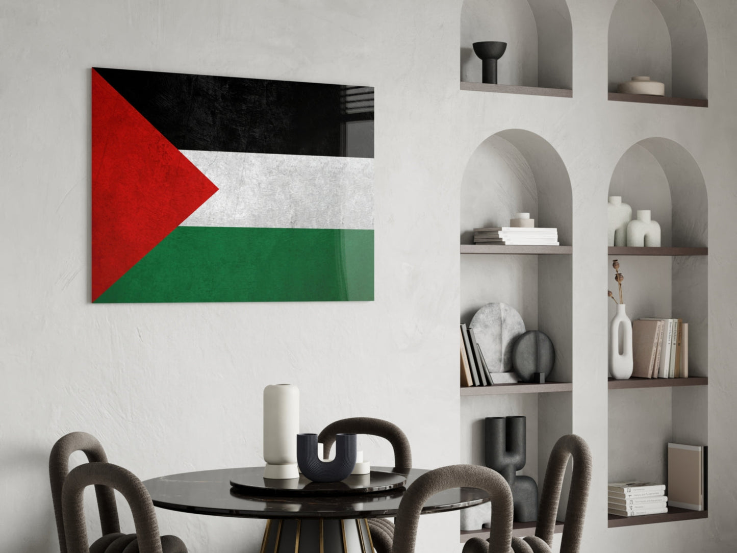 Flag of Palestine Glass Wall Art