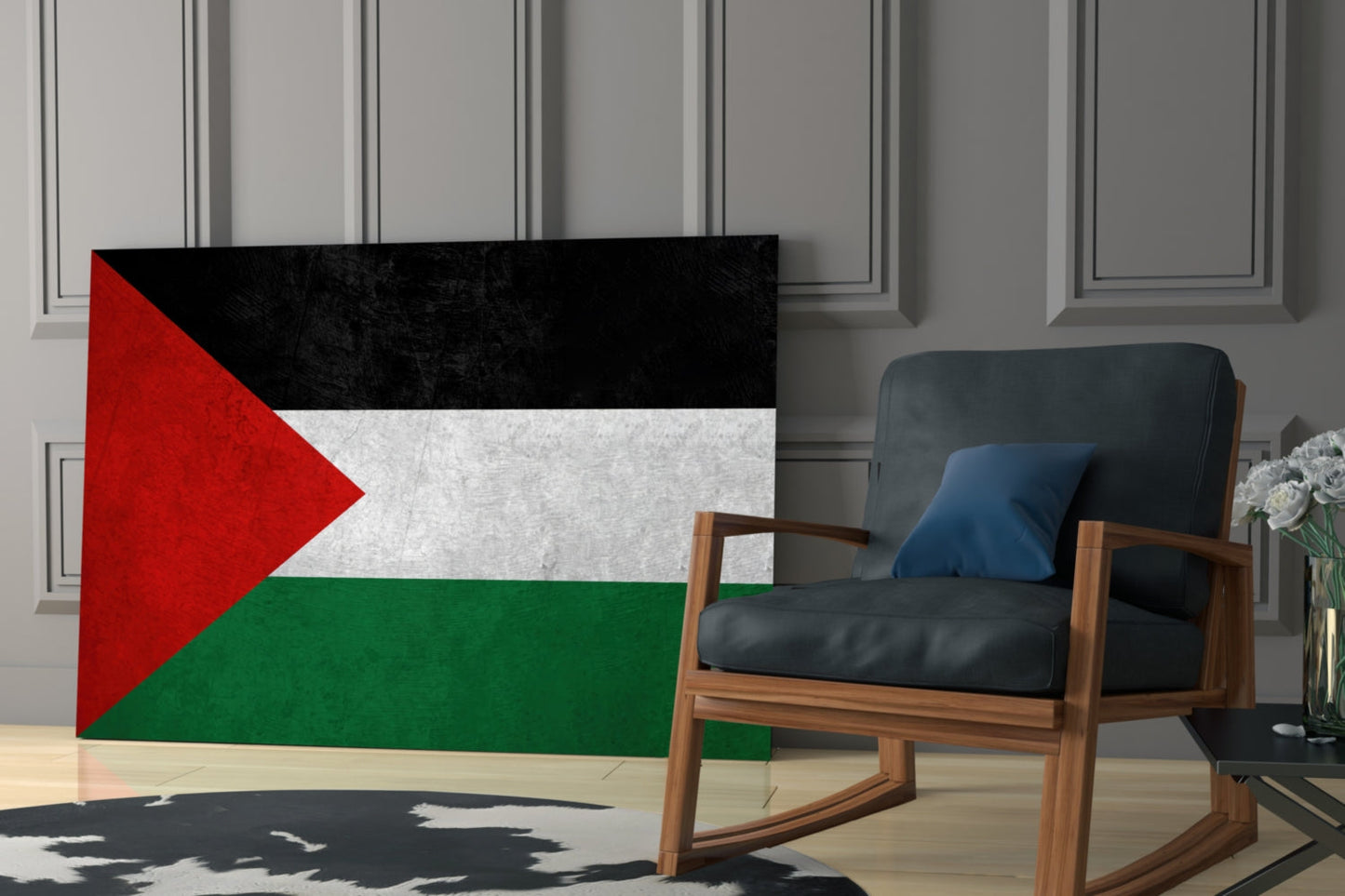 Flag of Palestine Glass Wall Art