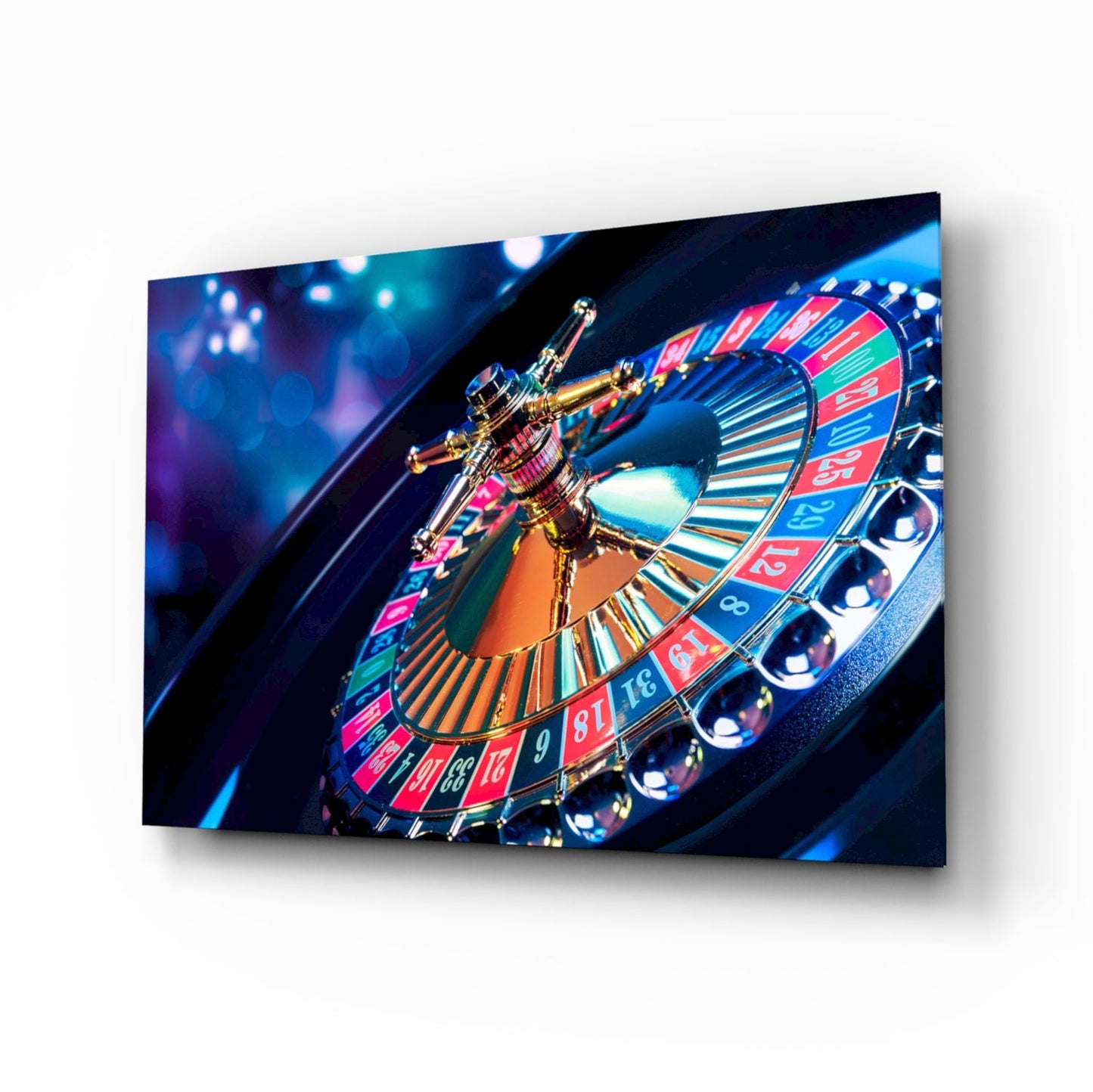 Roulette wheel casino glass wall art print