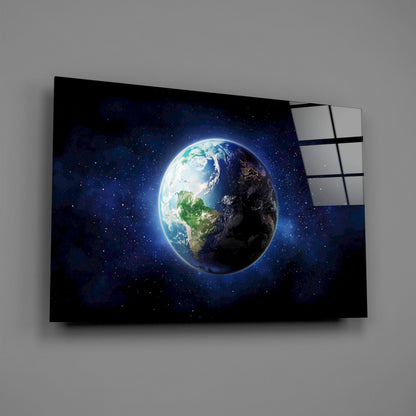 Earth From Space Glass Wall Art