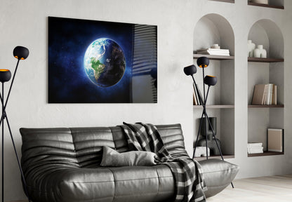 Earth From Space Glass Wall Art