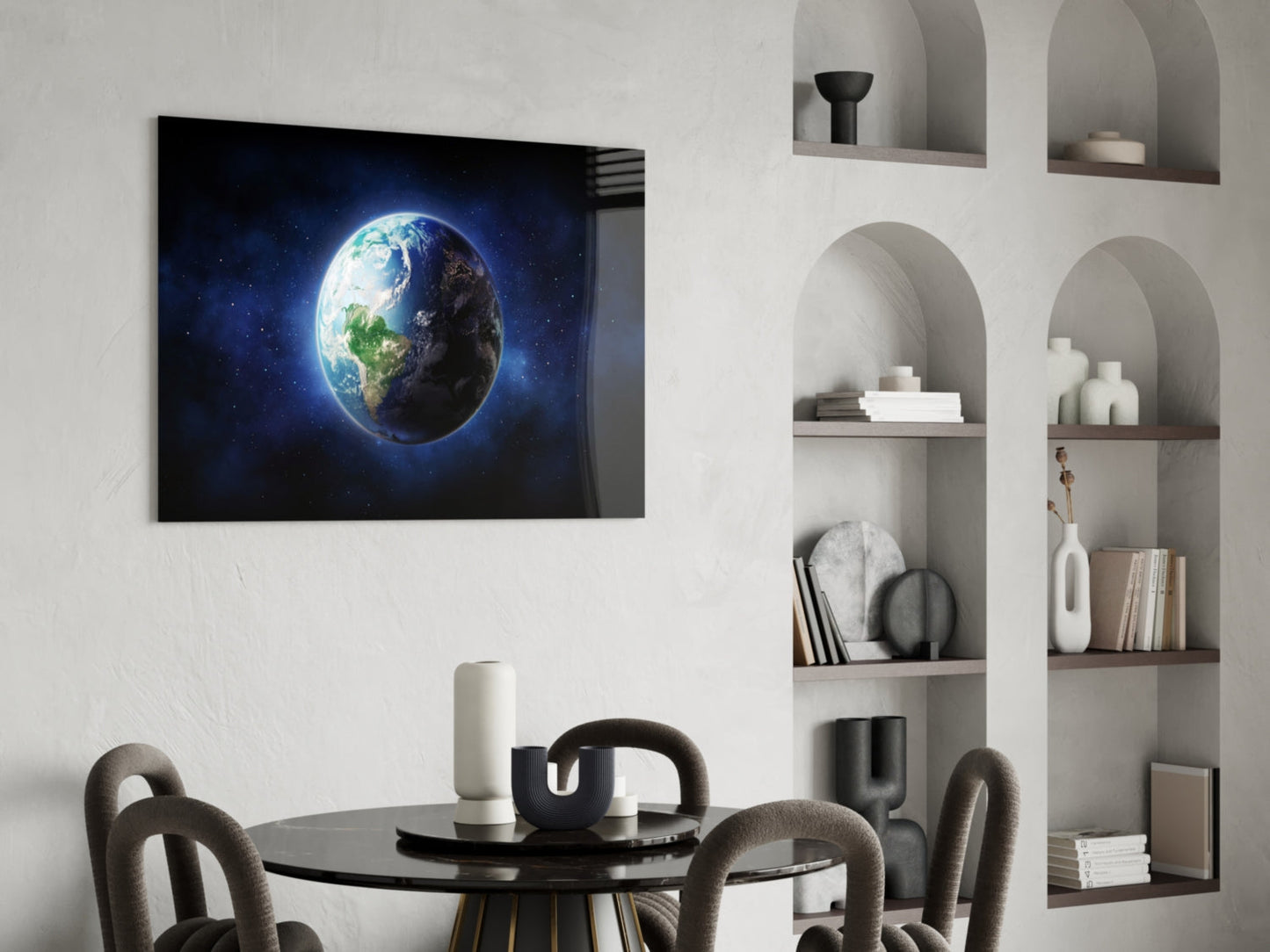 Earth From Space Glass Wall Art