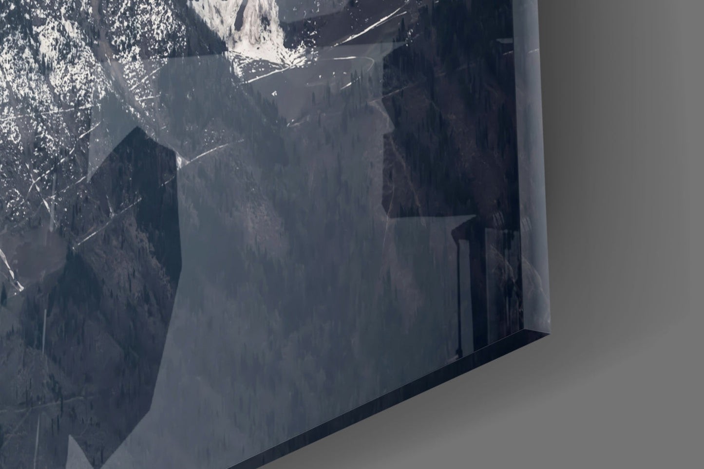 Snowy Mountain Peaks Glass Wall Art