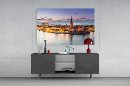 Stockholm Twilight Glass Wall Art