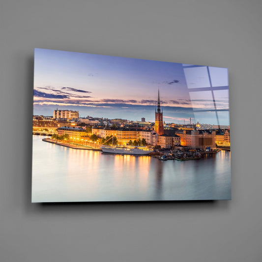 Stockholm Twilight Glass Wall Art