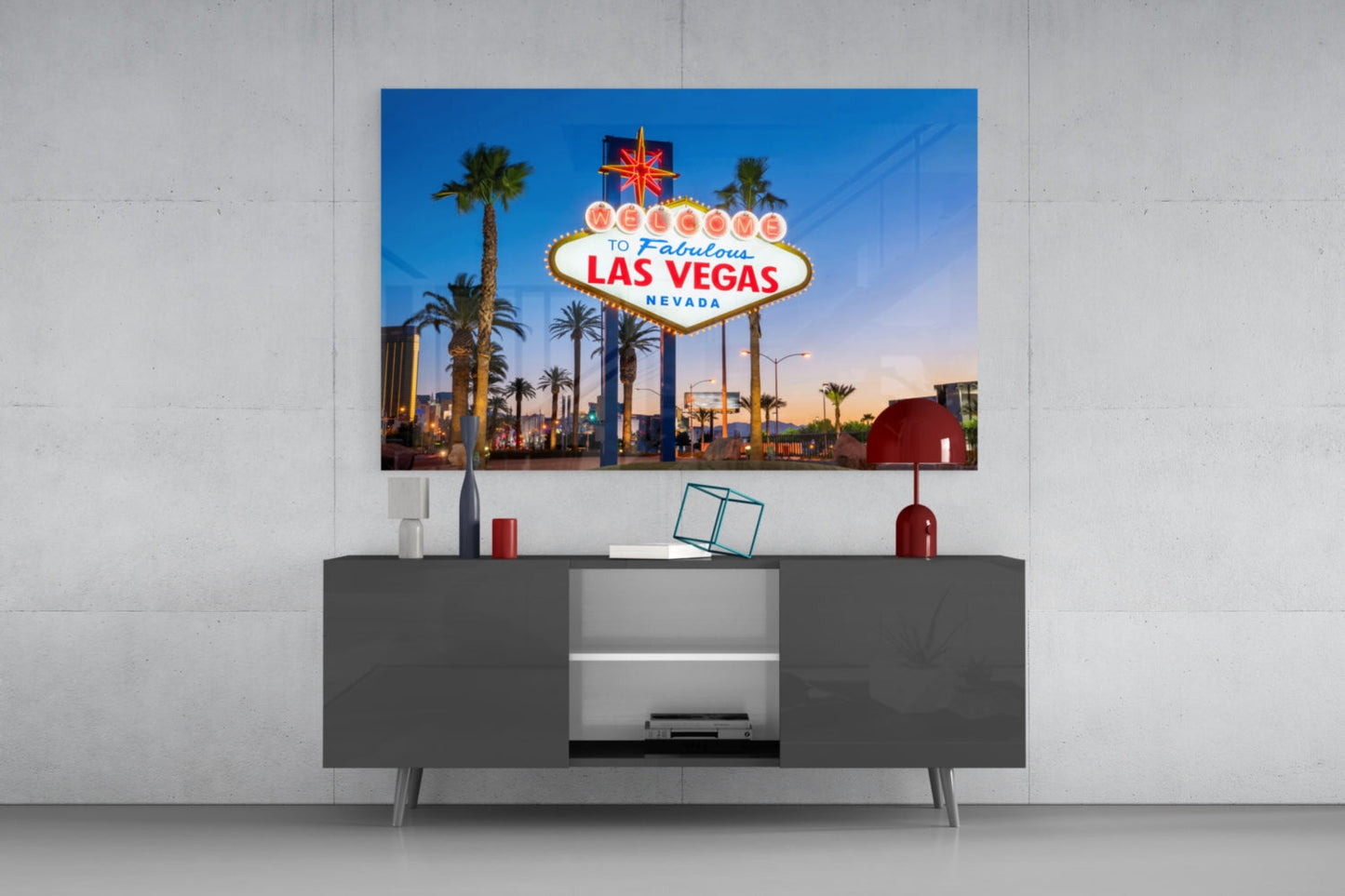 Vegas Sign Glass Wall Art