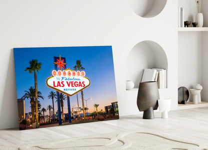 Vegas Sign Glass Wall Art