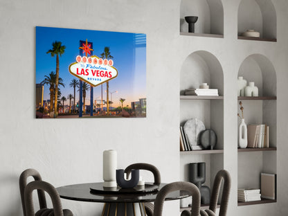 Vegas Sign Glass Wall Art