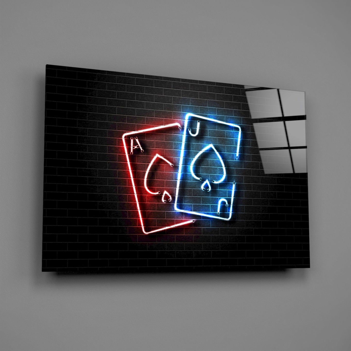 Neon Ace and Jack Glass Wall Art