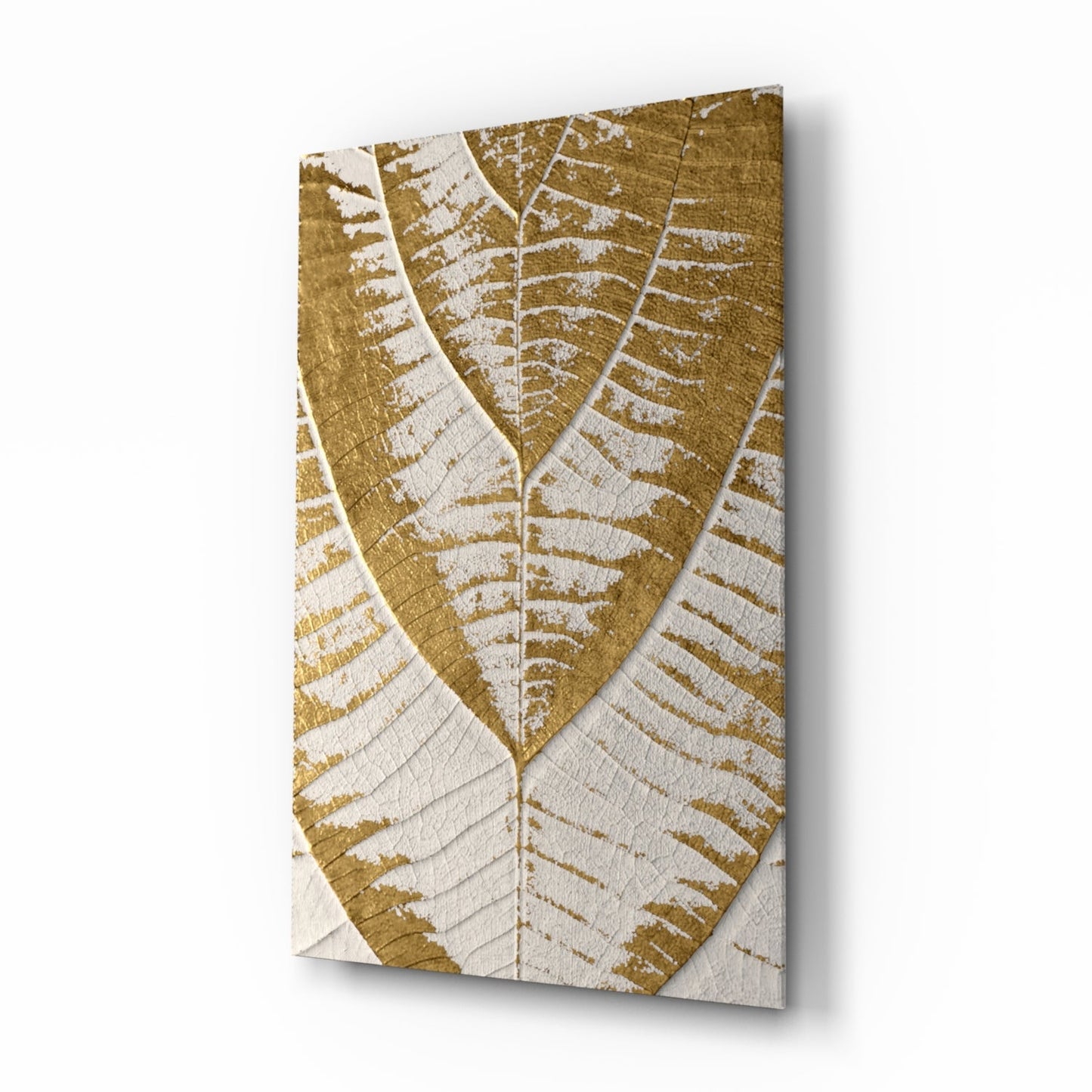 Golden Leaf abstract glass wall art