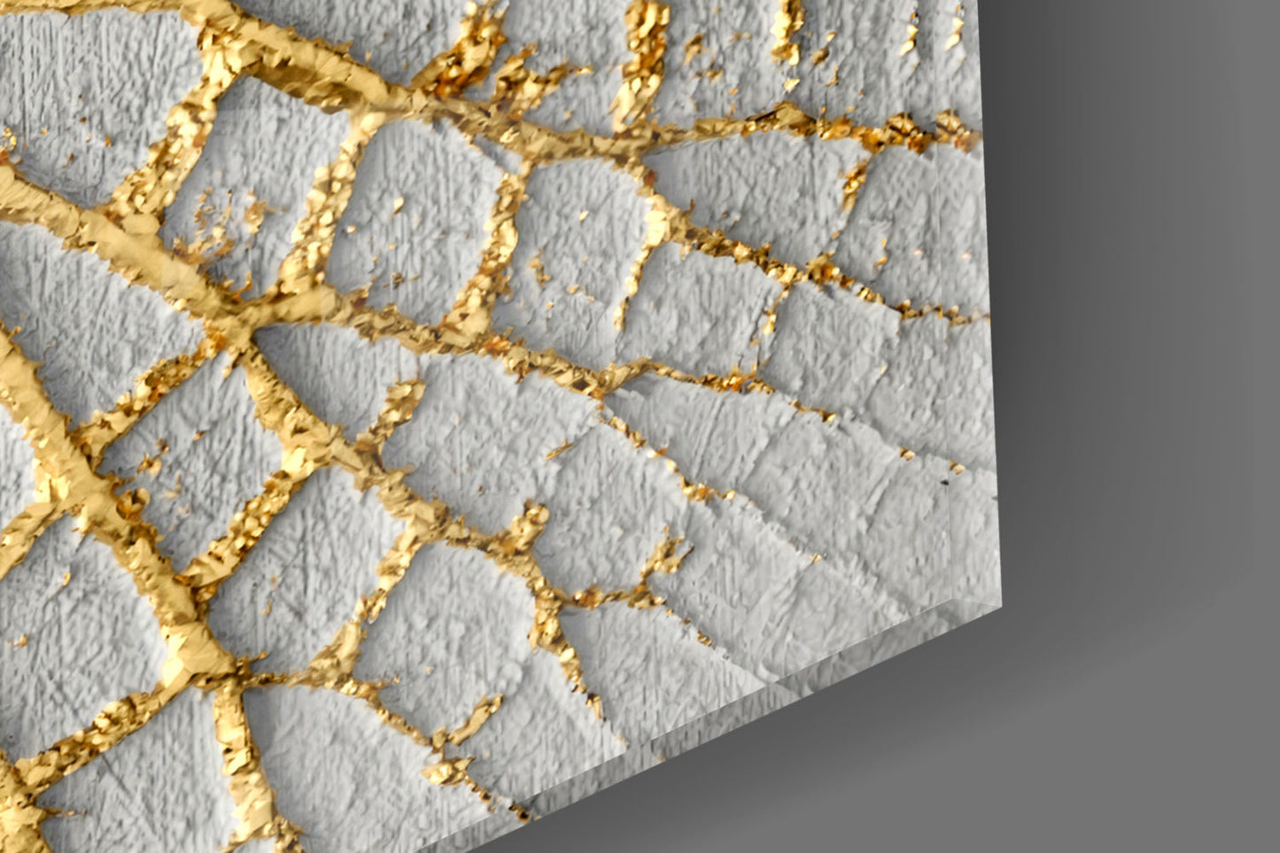 Gilded Leaf Abstract Glass Wall Art