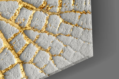 Gilded Leaf Abstract Glass Wall Art