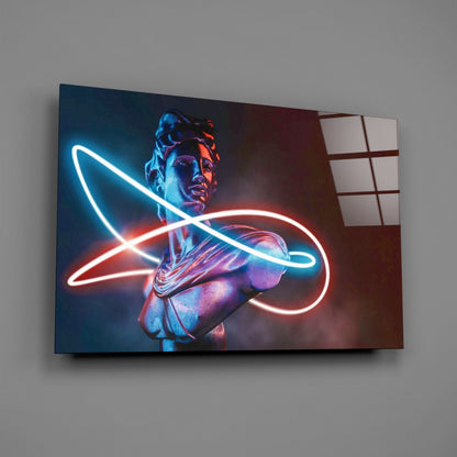 Cobalt Apollo Bust Glass Wall Art